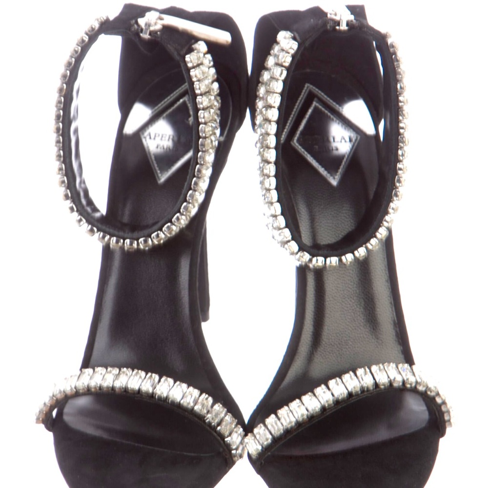 Aperlai Suede Crystal Embellished Sandal